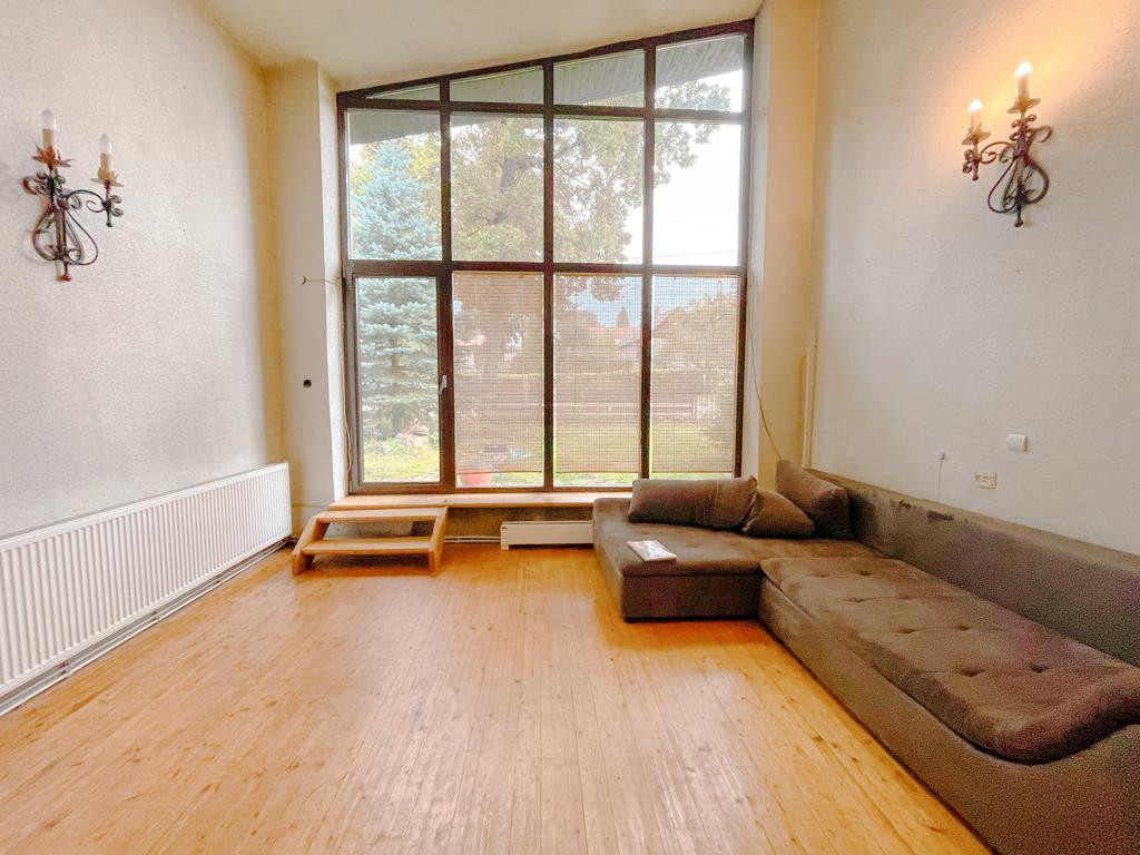Living room with large windows