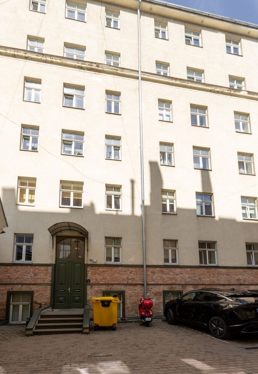 Inner courtyard with parking