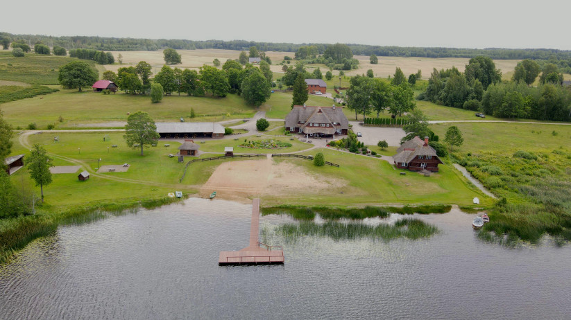 View of the leisure complex from the lake