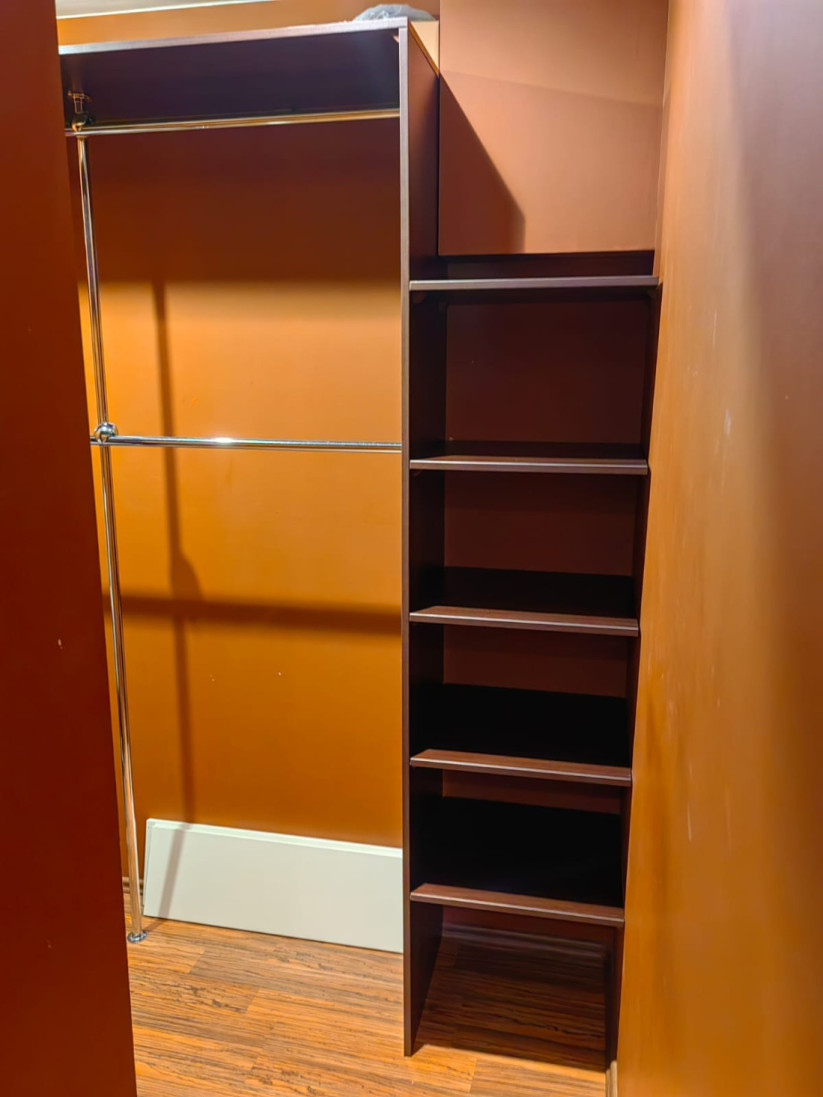 Wardrobe room with shelves
