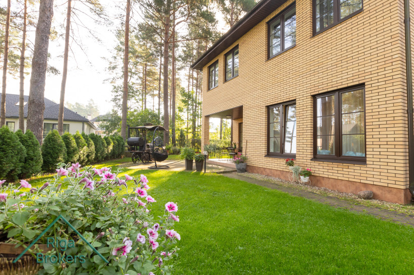 Side facade of the house with garden.