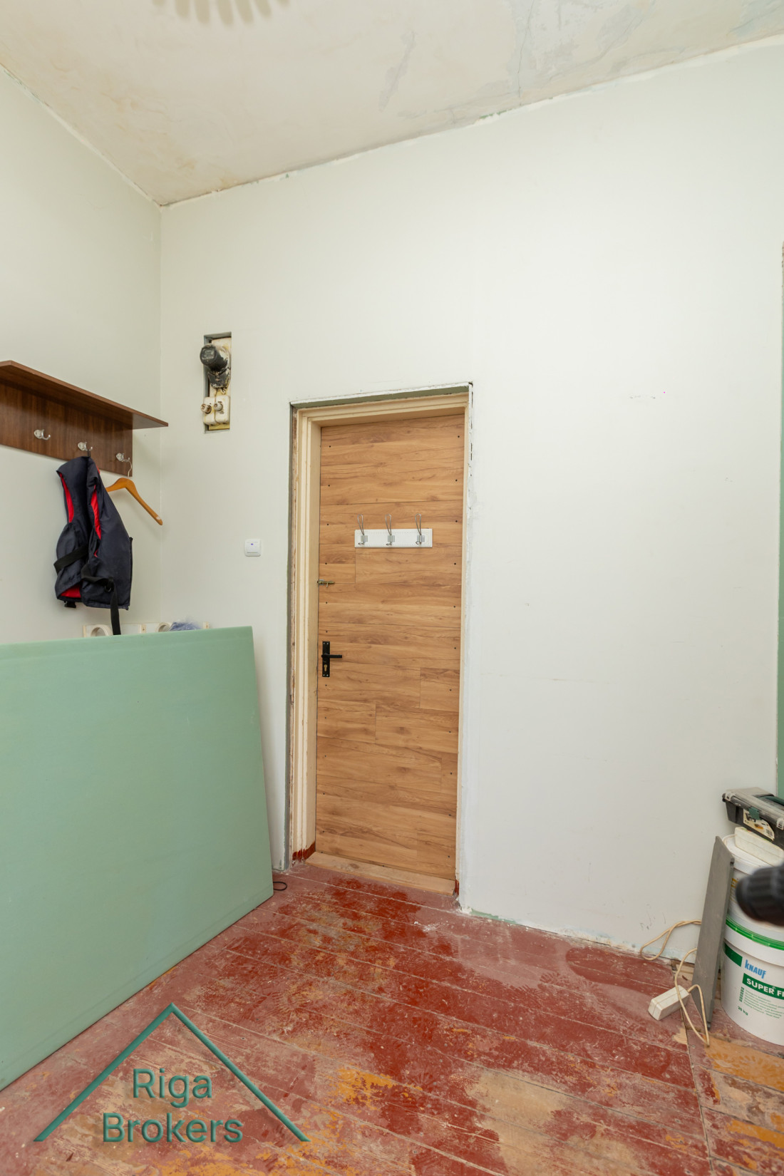 Door in a room under renovation.