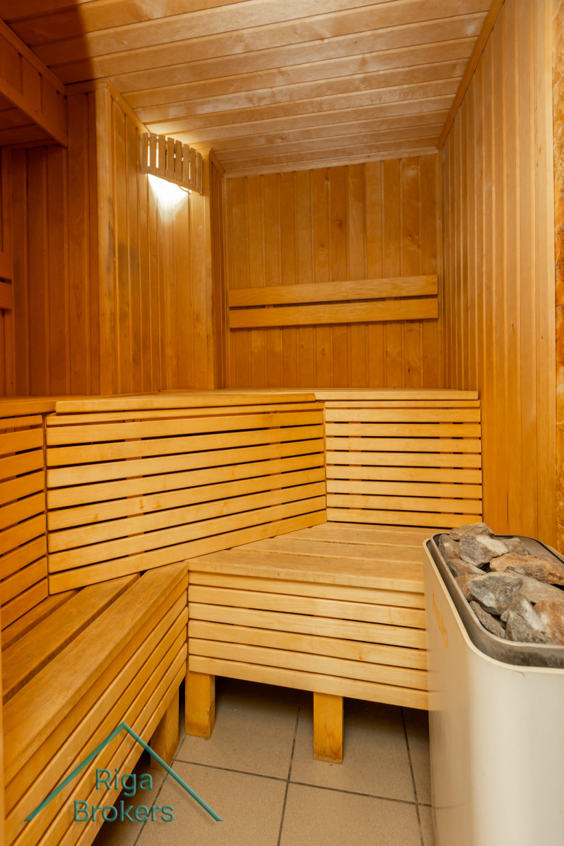 Koka sauna ar elektrisko krāsni.