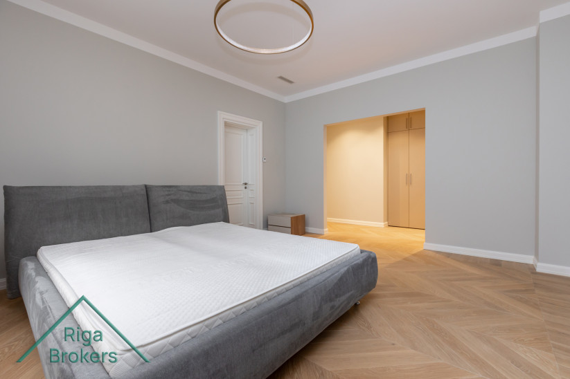 Bedroom with wardrobe area.