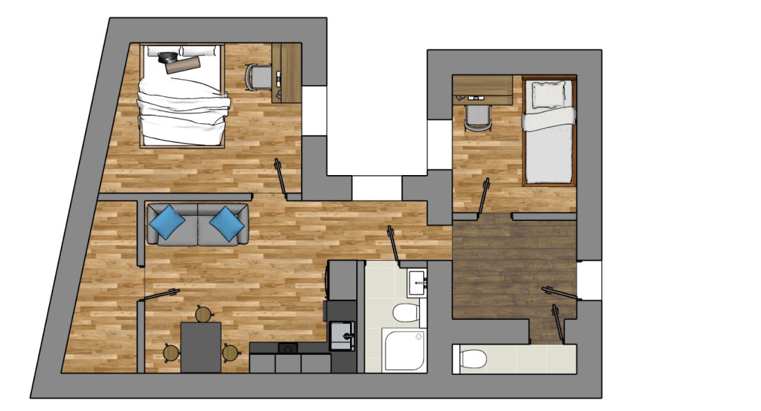 Floor plan visualization of an apartment