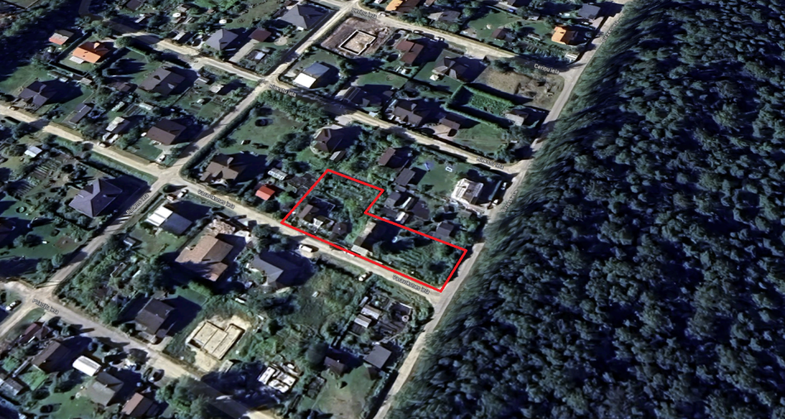 Satelīta attēls ar īpašuma robežām