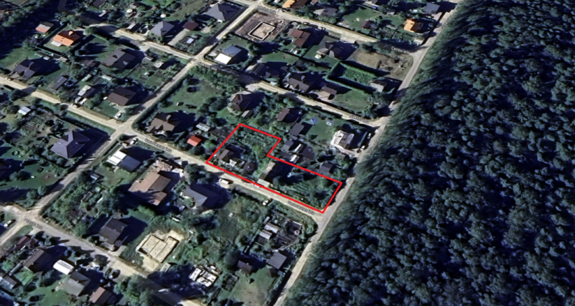 Satelīta attēls ar īpašuma robežām