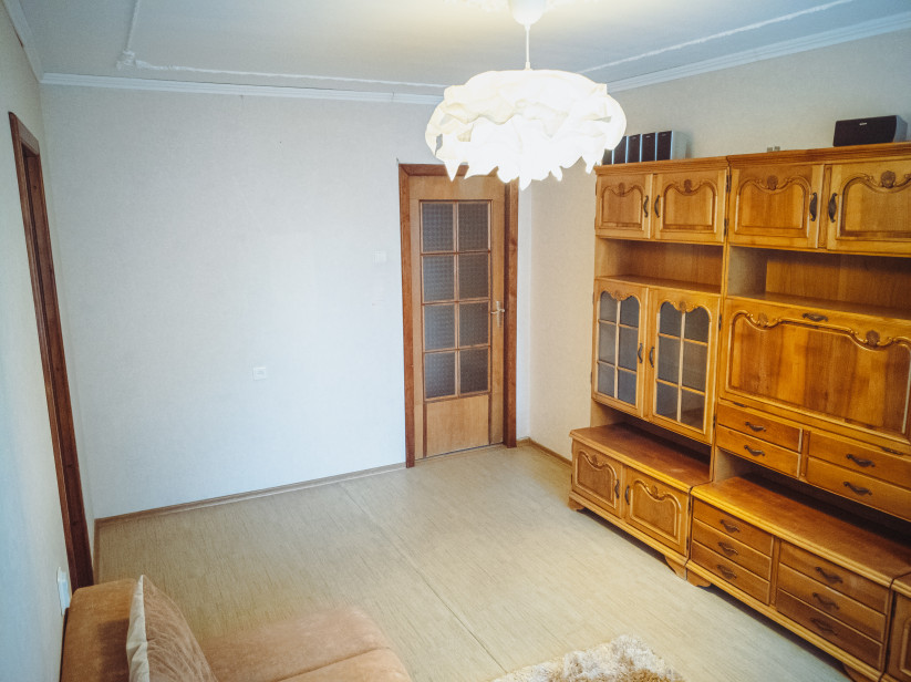  Living room with wooden furniture.