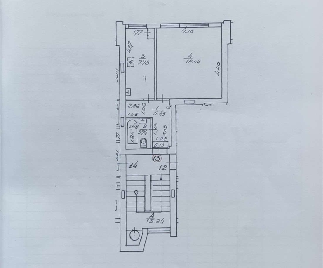 Apartment layout with rooms and furniture