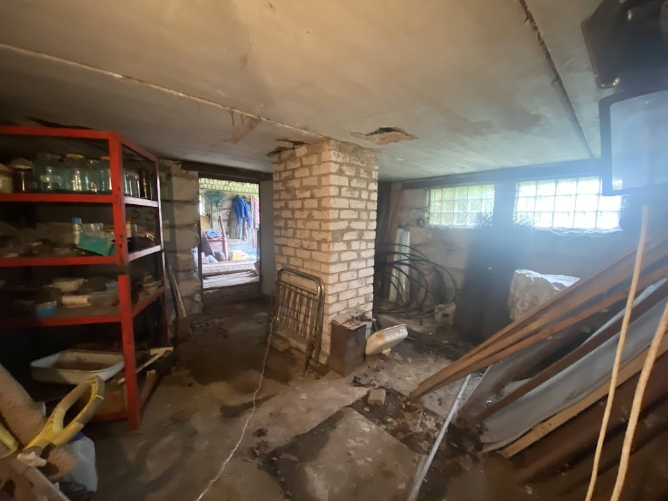 Storage area in the basement floor.