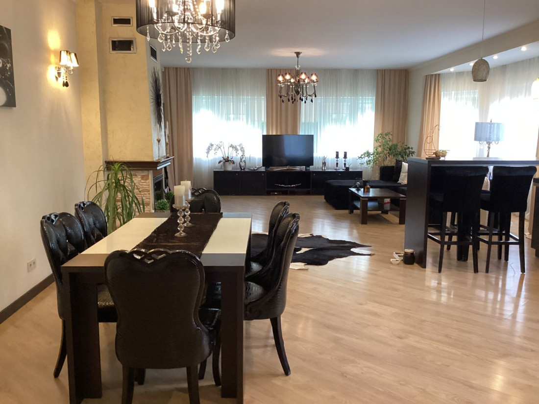 Spacious kitchen and dining area.