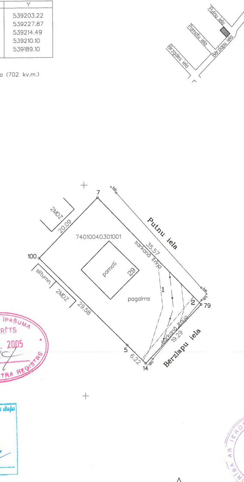  Plot layout at Bērzlapu Street 29.