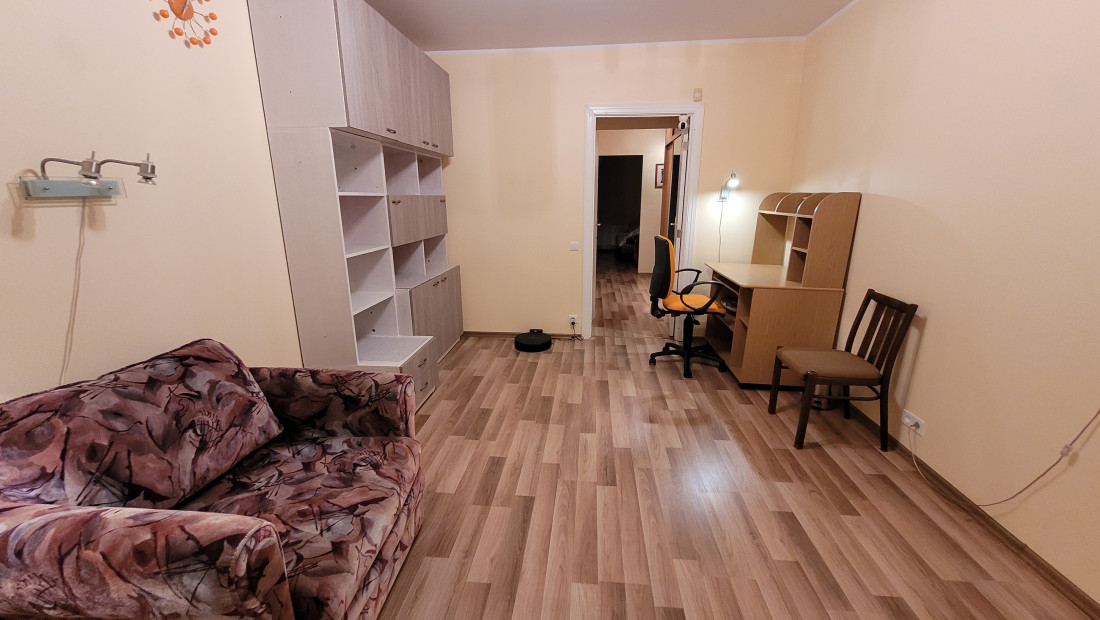 Room with desk and chair.