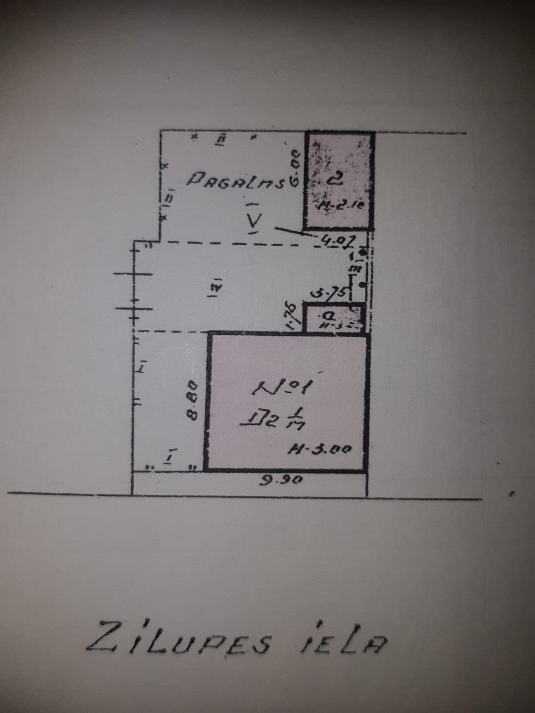 Yard and house land plan.