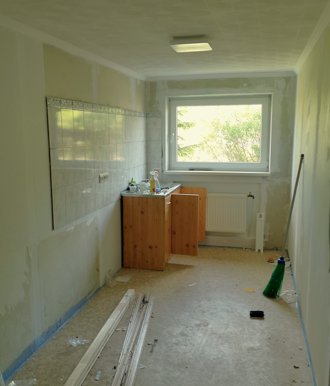 Virtuves zona renovācijas procesā